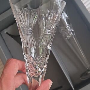 NEW Waterford Crystal Prosperity Toasting Flute Pair The Millennium Collection